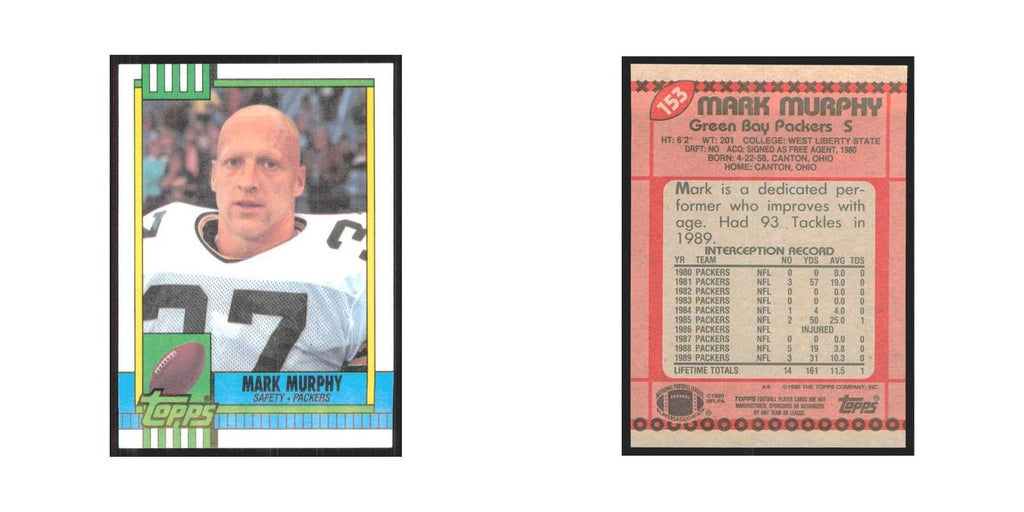 1990 Topps Mark Murphy Packers #153
