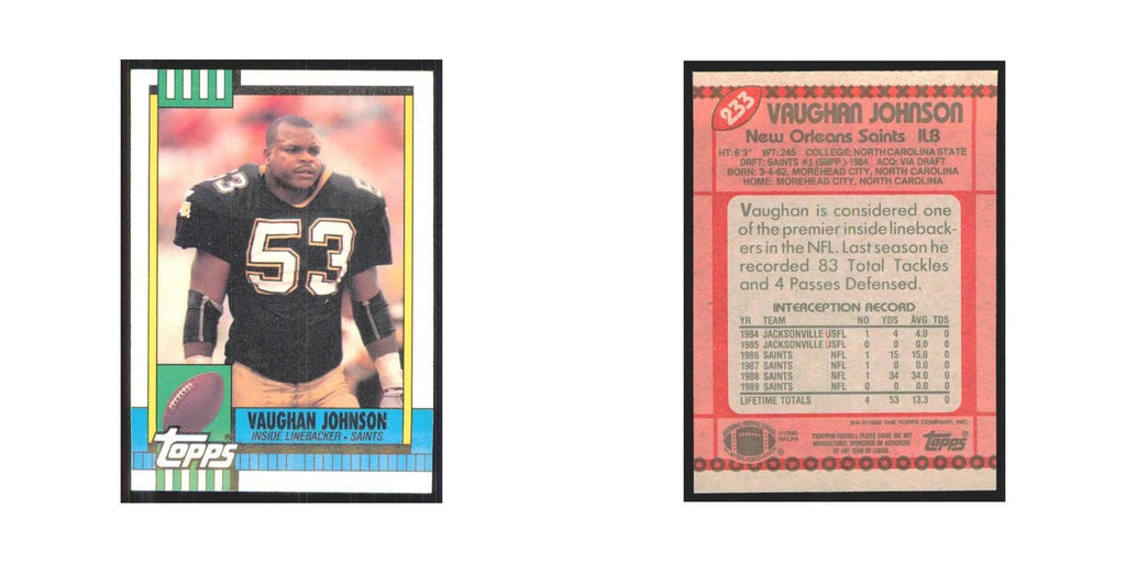 1990 Topps Vaughan Johnson Saints #233