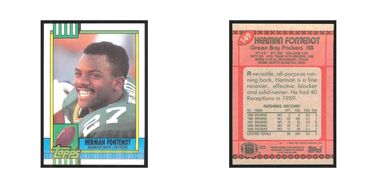 1990 Topps Herman Fontenot Packers #149