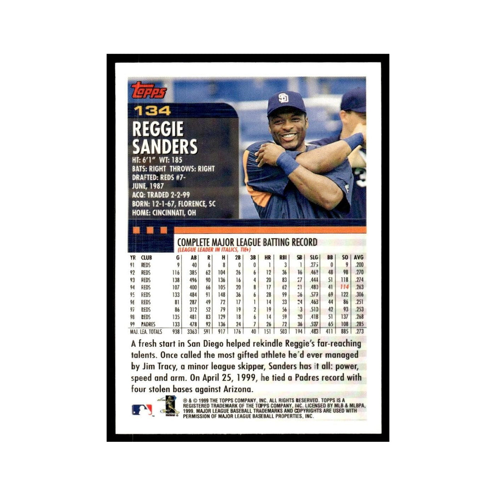 Reggie Sanders 2000 Topps #134 San Diego Padres Baseball Card NM