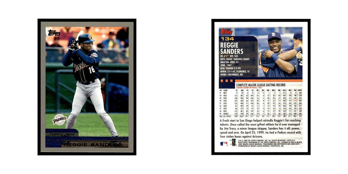 Reggie Sanders 2000 Topps #134 San Diego Padres Baseball Card NM