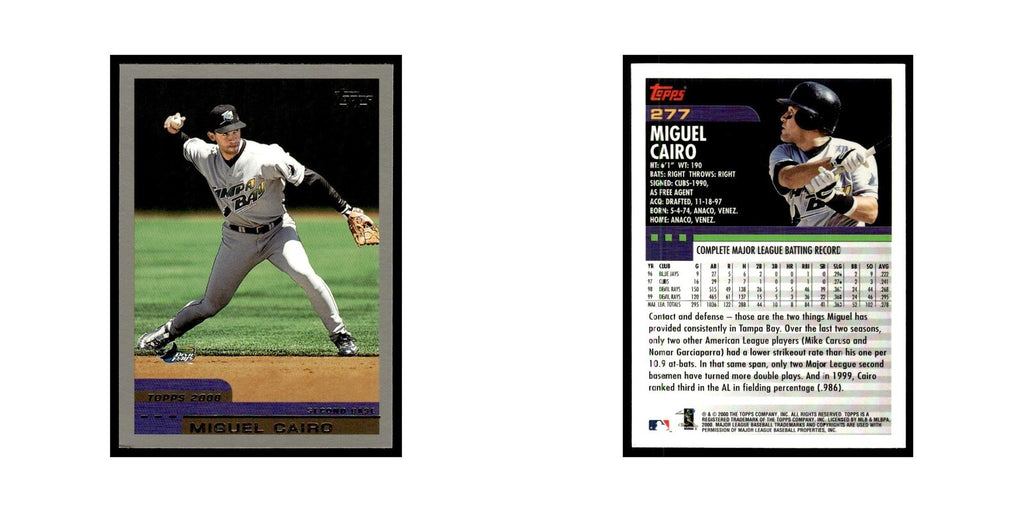 Miguel Cairo 2000 Topps #277 Tampa Bay Devil Rays Baseball Card NM