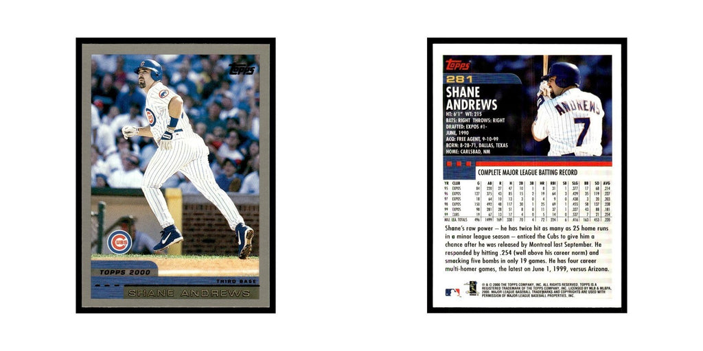 Shane Andrews 2000 Topps #281 Chicago Cubs Baseball Card NM