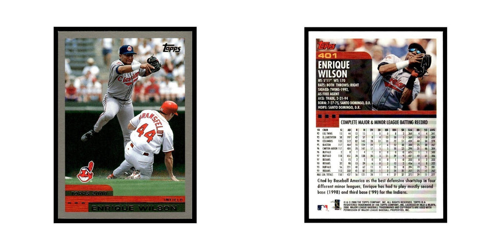 Enrique Wilson 2000 Topps #401 Cleveland Indians Baseball Card NM