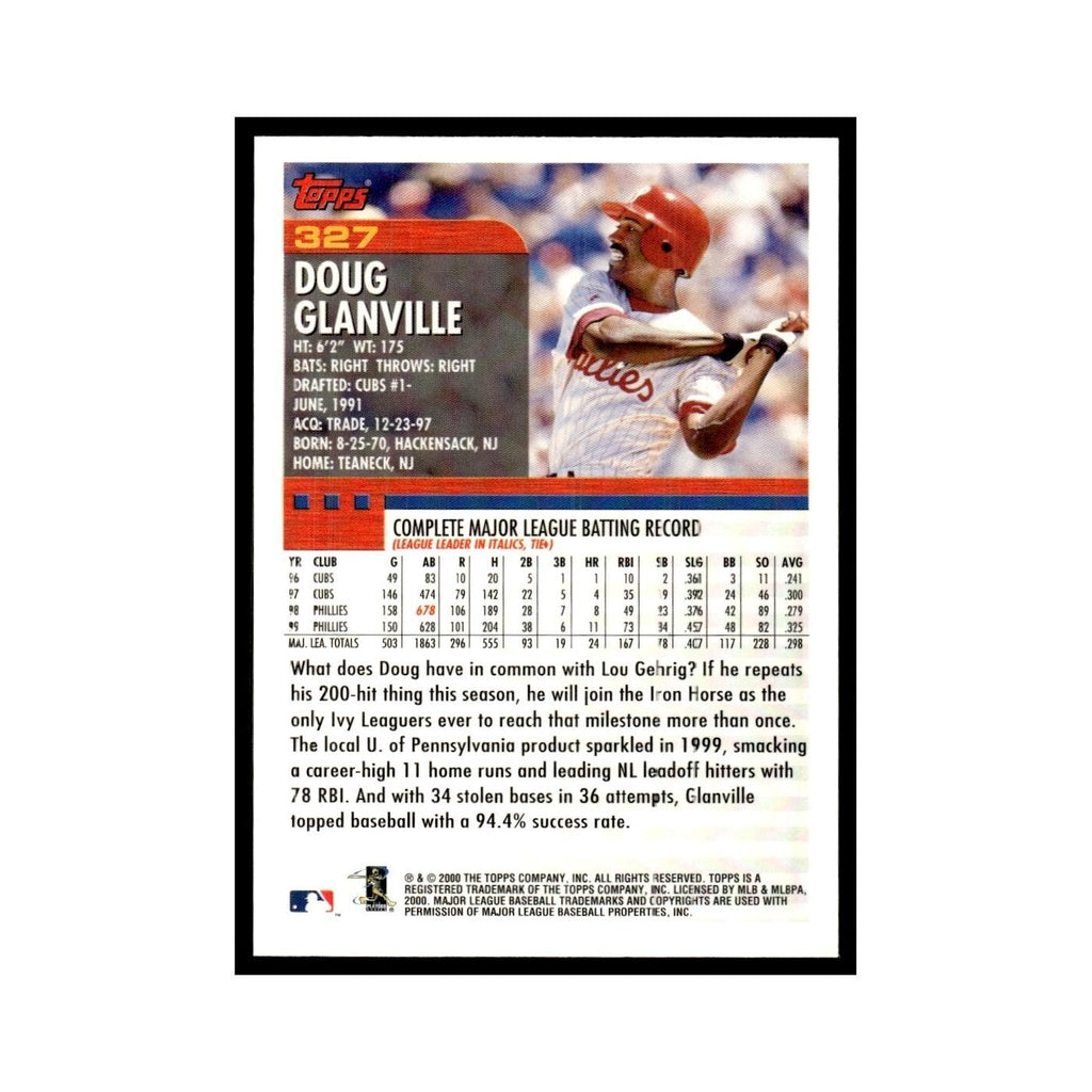 Doug Glanville 2000 Topps #327 Philadelphia Phillies Baseball Card NM