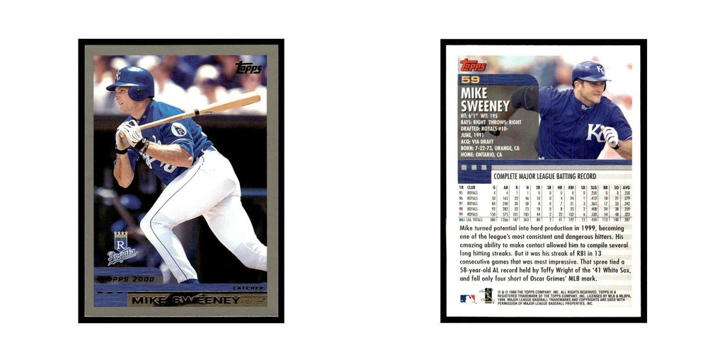 Mike Sweeney 2000 Topps #59 Kansas City Royals Baseball Card NM