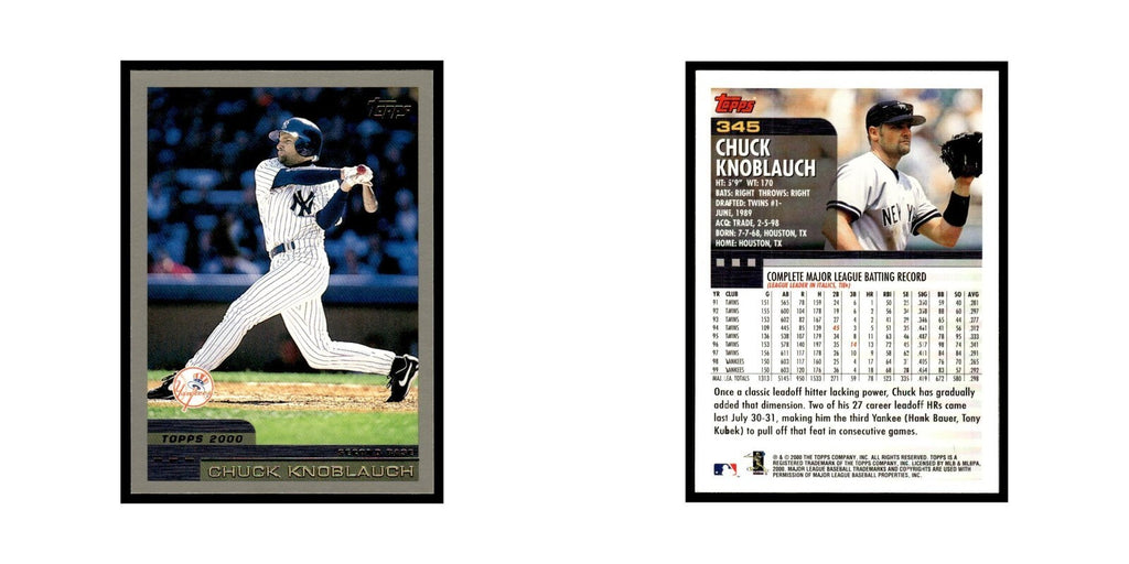 Chuck Knoblauch 2000 Topps #345 New York Yankees Baseball Card NM