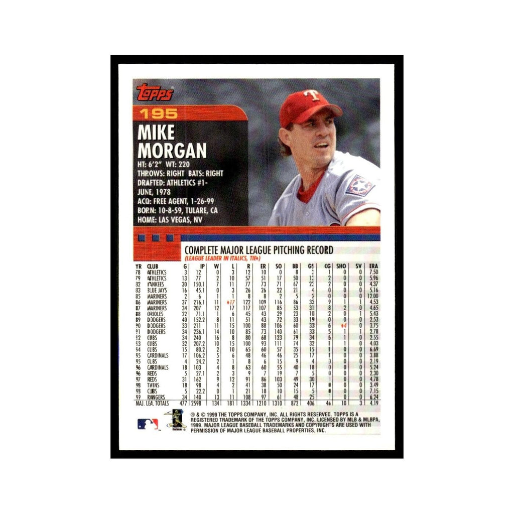 Mike Morgan 2000 Topps #195 Texas Rangers Baseball Card NM