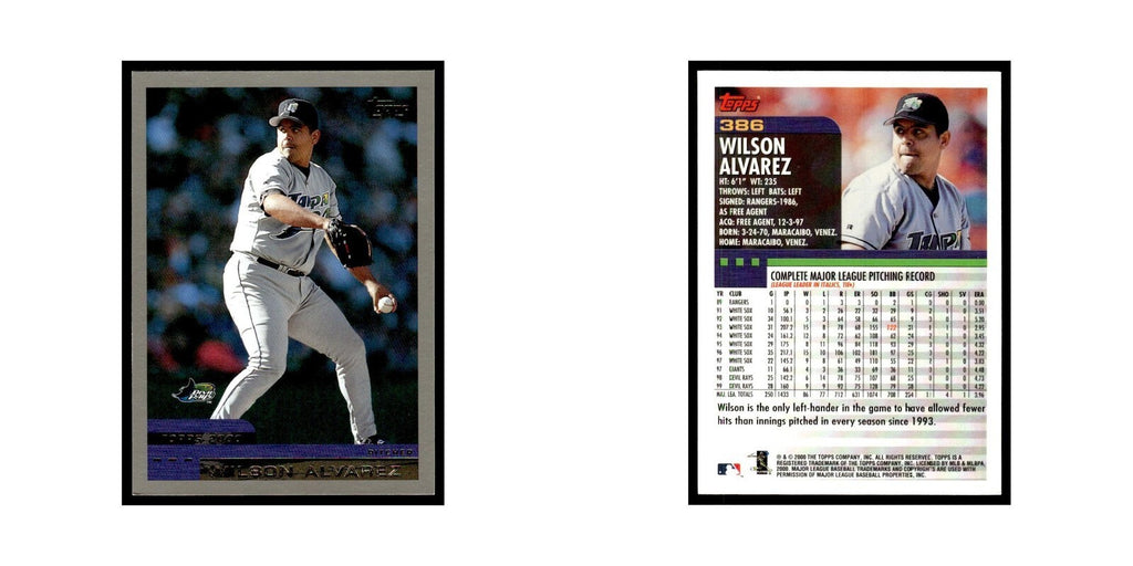 Wilson Alvarez 2000 Topps #386 Tampa Bay Devil Rays Baseball Card NM