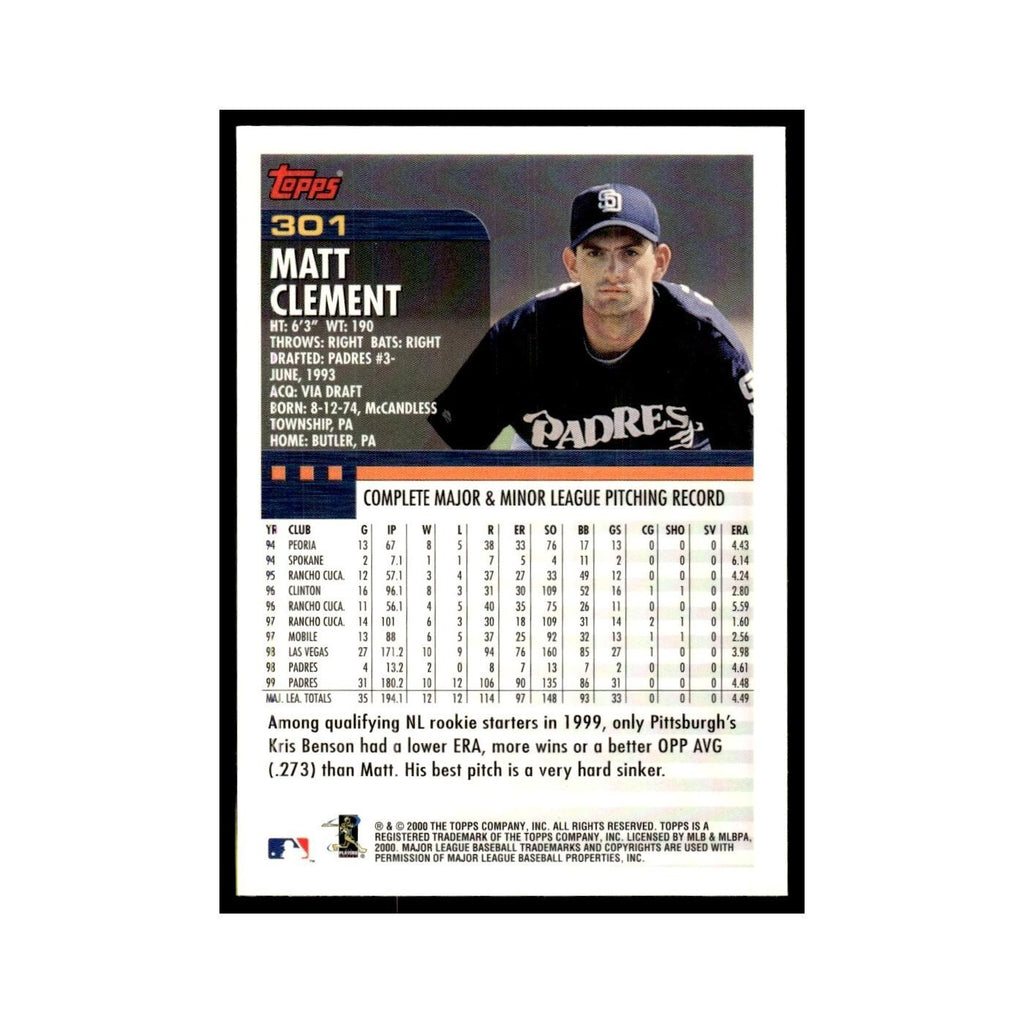Matt Clement 2000 Topps #301 San Diego Padres Baseball Card NM