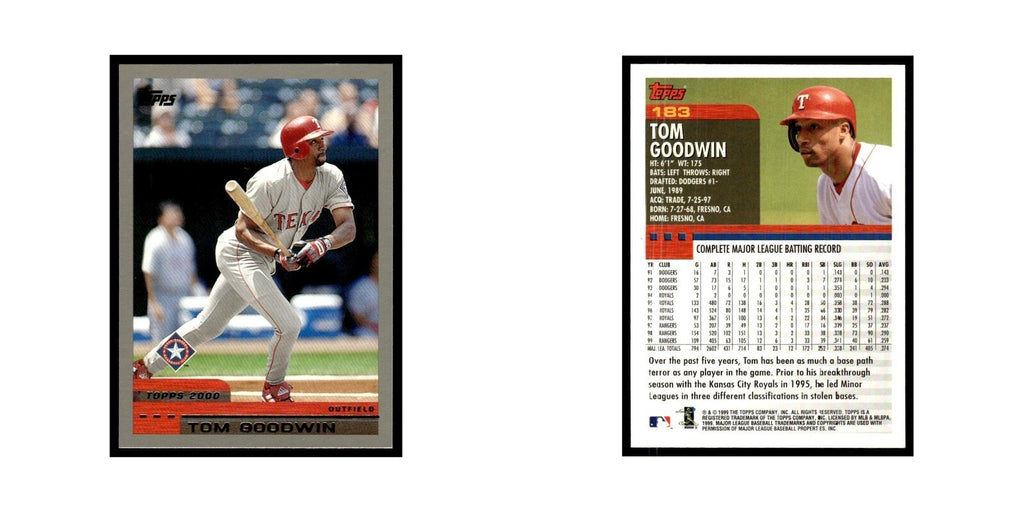 Tom Goodwin 2000 Topps #183 Texas Rangers Baseball Card NM