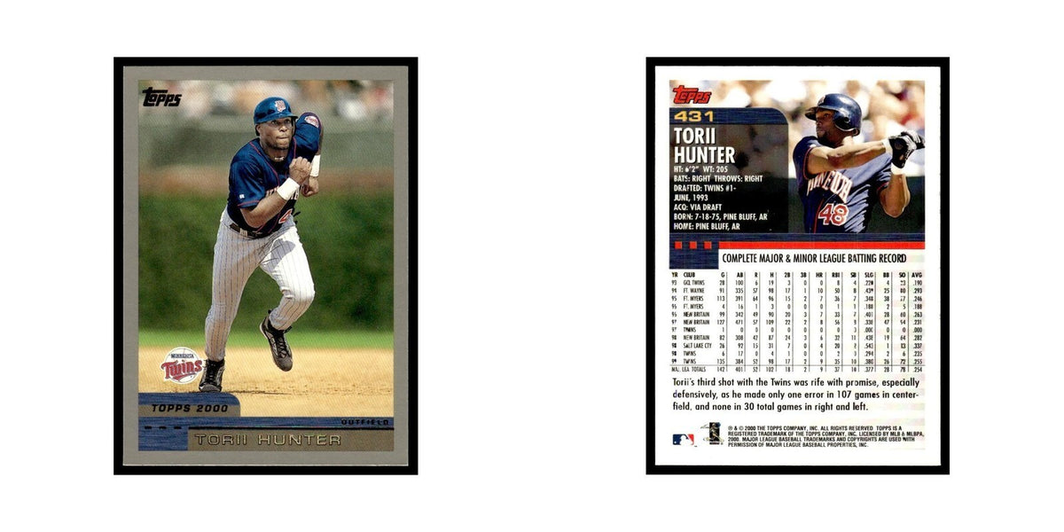 Torii Hunter 2000 Topps #431 Minnesota Twins Baseball Card NM