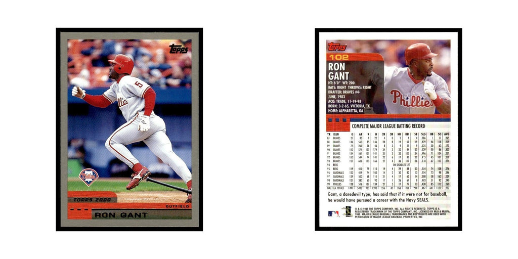 Ron Gant 2000 Topps #102 Philadelphia Phillies Baseball Card NM