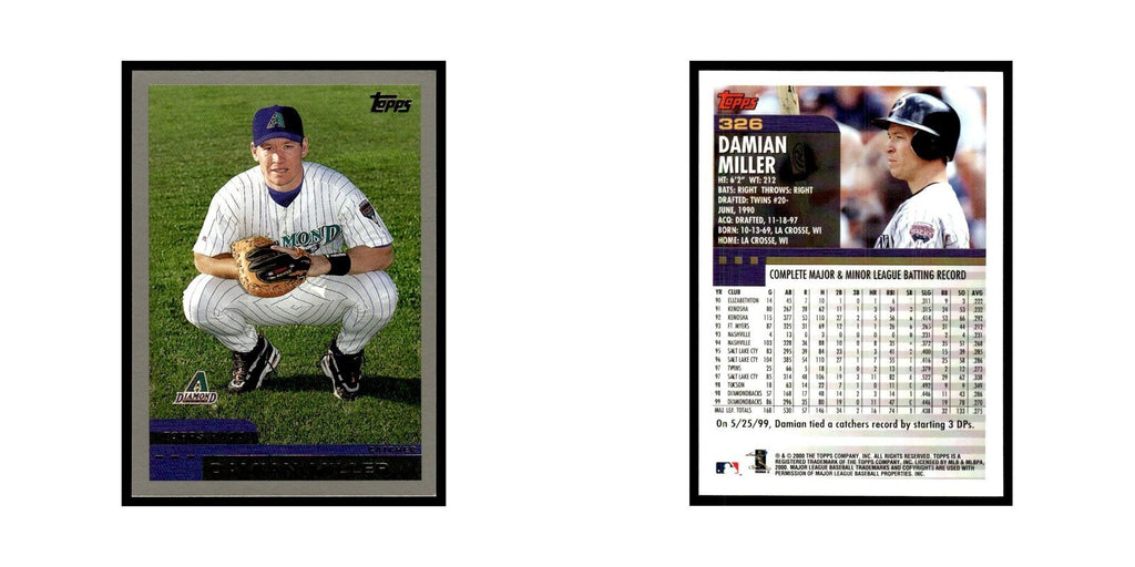 Damian Miller 2000 Topps #326 Arizona Diamondbacks Baseball Card NM