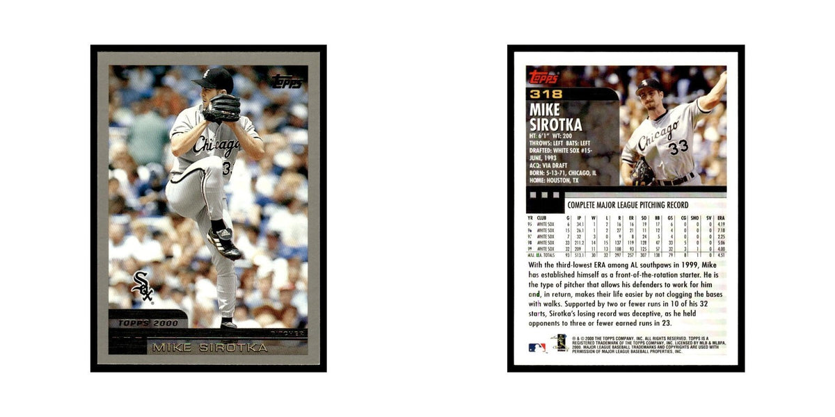 Mike Sirotka 2000 Topps #318 Chicago White Sox Baseball Card NM