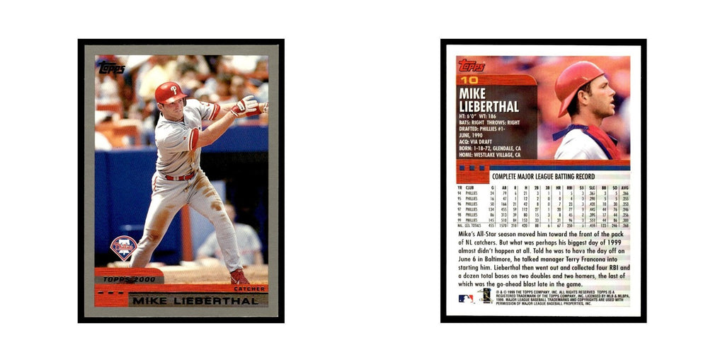 Mike Lieberthal 2000 Topps #10 Philadelphia Phillies Baseball Card NM
