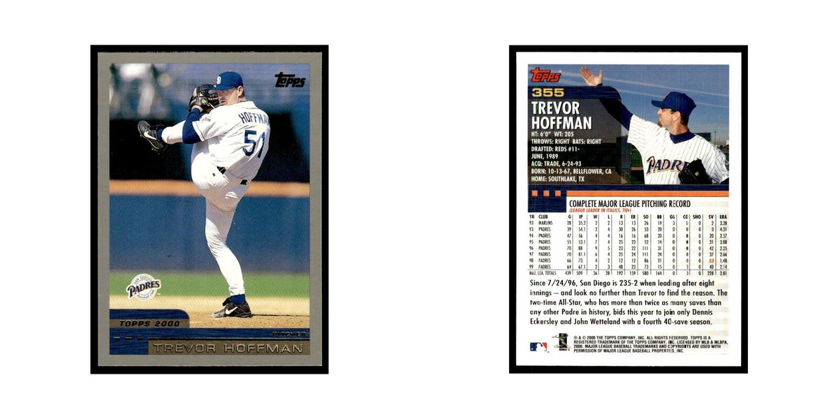 Trevor Hoffman 2000 Topps #355 San Diego Padres Baseball Card NM