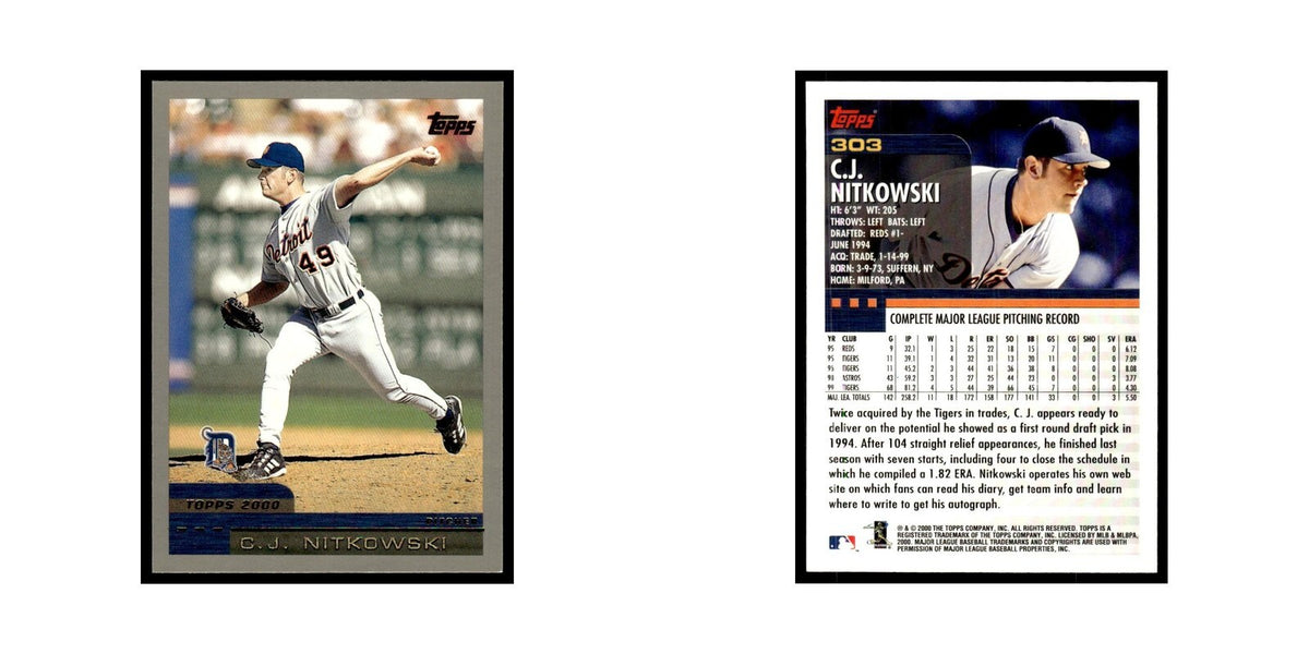 C.J. Nitkowski 2000 Topps #303 Detroit Tigers Baseball Card NM