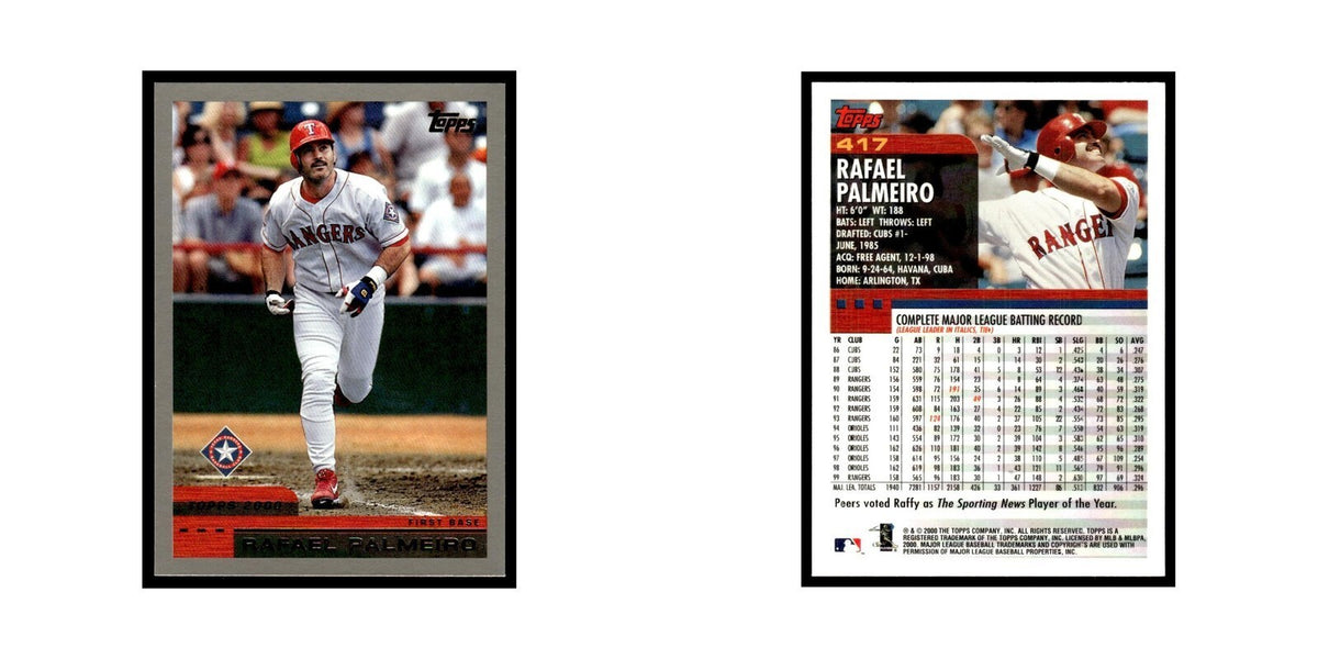 Rafael Palmeiro 2000 Topps #417 Texas Rangers Baseball Card NM