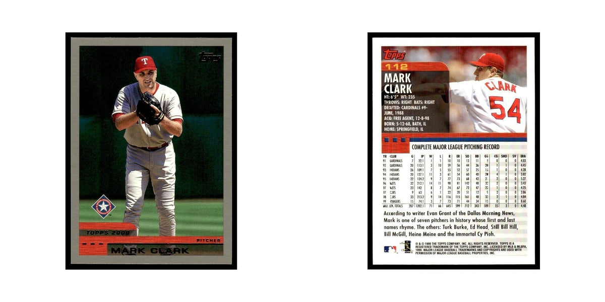Mark Clark 2000 Topps #112 Texas Rangers Baseball Card NM