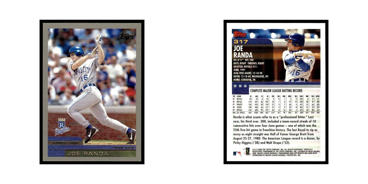 Joe Randa 2000 Topps #317 Kansas City Royals Baseball Card NM