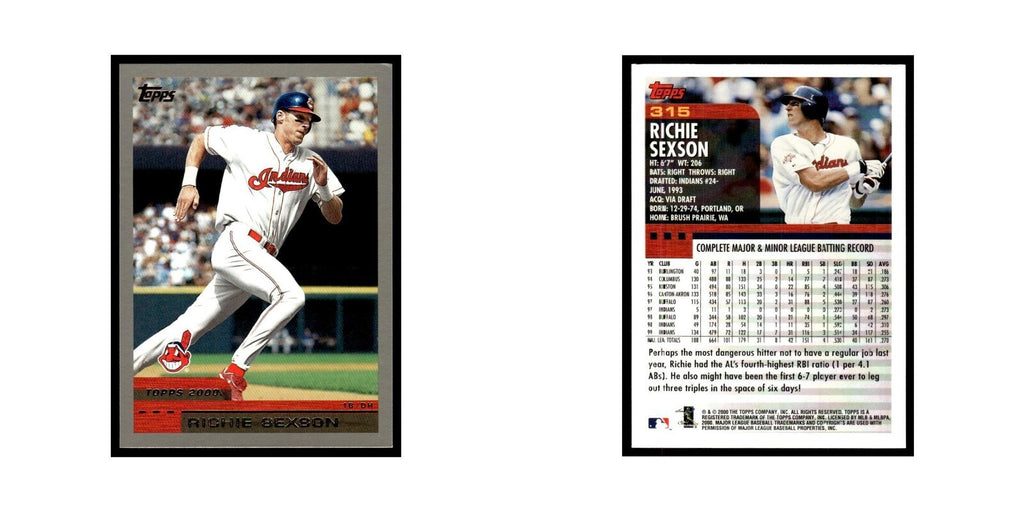 Richie Sexson 2000 Topps #315 Cleveland Indians Baseball Card NM