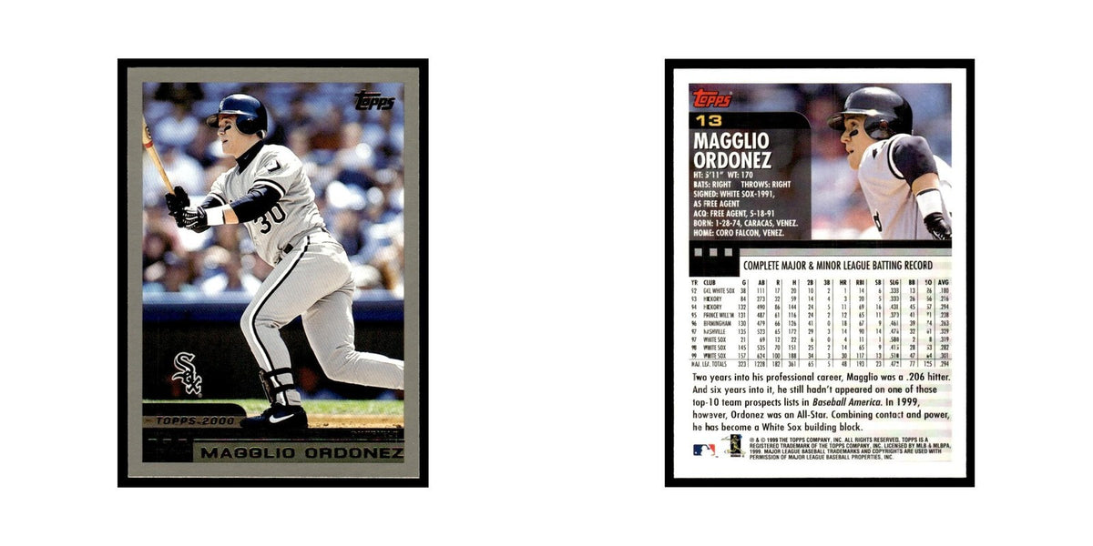Magglio Ordonez 2000 Topps #13 Chicago White Sox Baseball Card NM