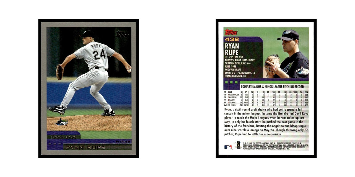 Ryan Rupe 2000 Topps #432 Tampa Bay Devil Rays Baseball Card NM