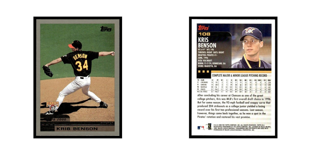 Kris Benson 2000 Topps #108 Pittsburgh Pirates Baseball Card NM
