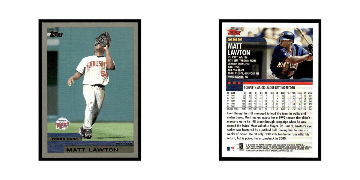 Matt Lawton 2000 Topps #262 Minnesota Twins Baseball Card NM