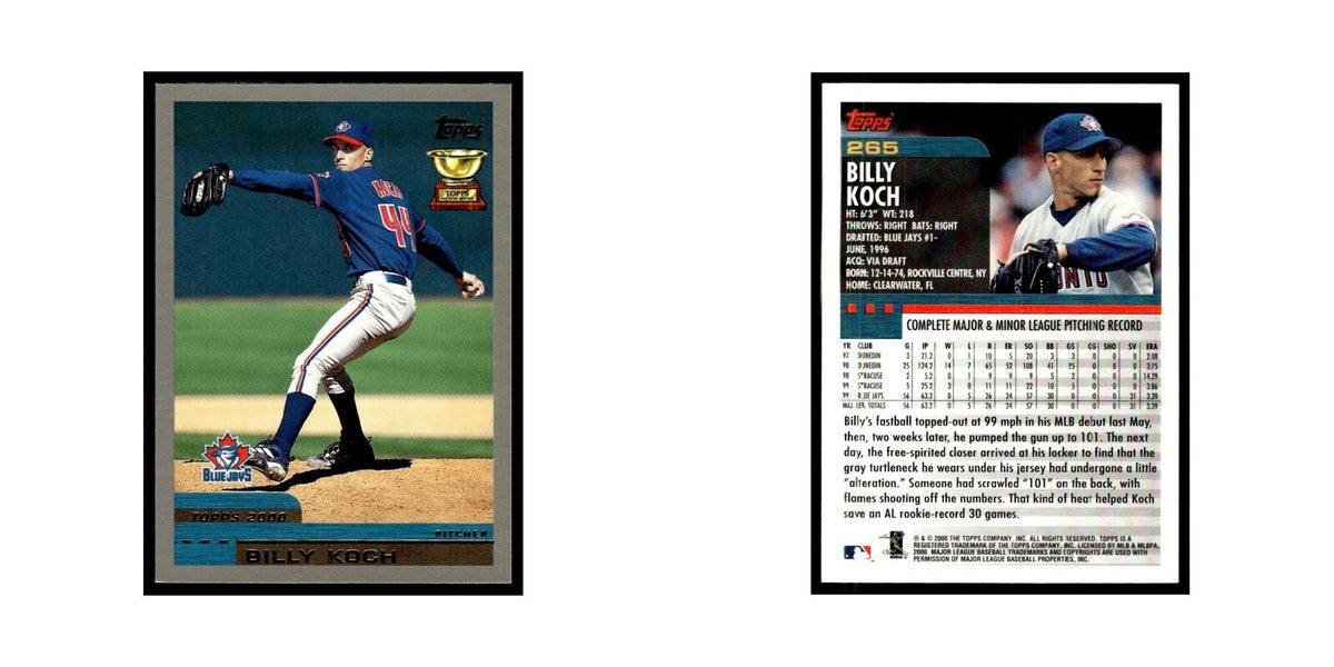 Billy Koch 2000 Topps #265 Toronto Blue Jays Baseball Card NM