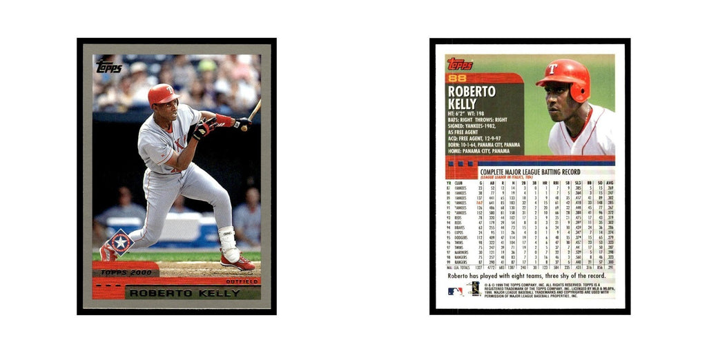 Roberto Kelly 2000 Topps #88 Texas Rangers Baseball Card NM