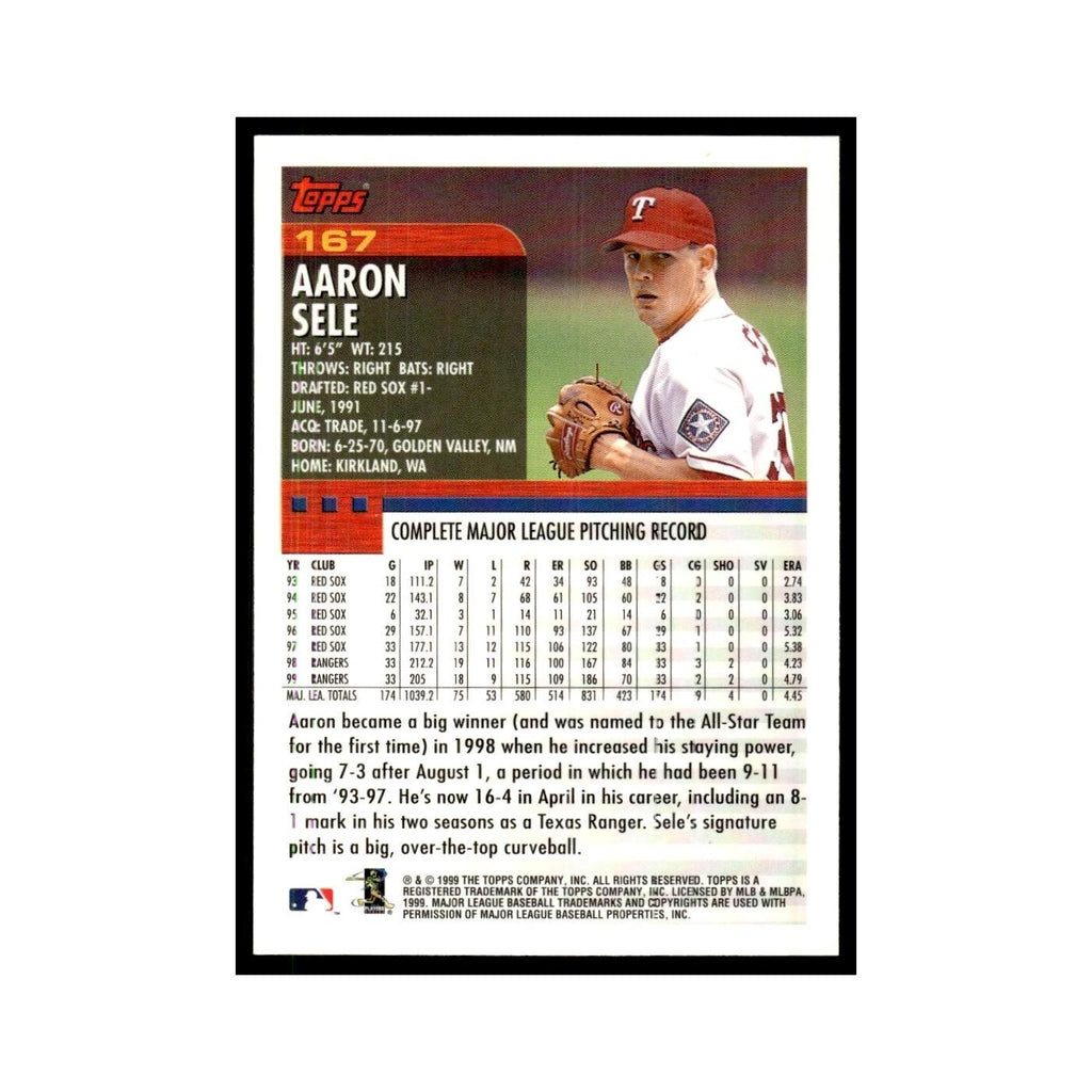 Aaron Sele 2000 Topps #167 Texas Rangers Baseball Card NM