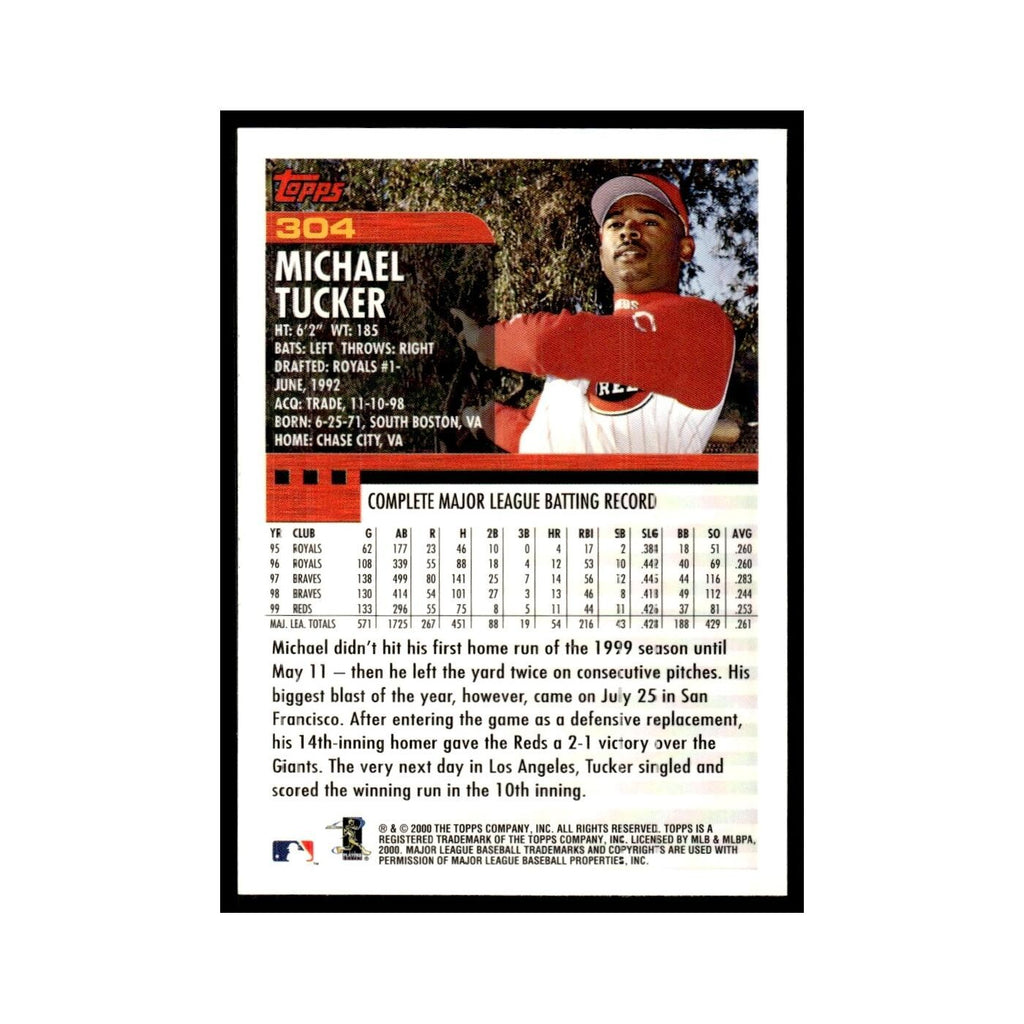 Michael Tucker 2000 Topps #304 Cincinnati Reds Baseball Card NM
