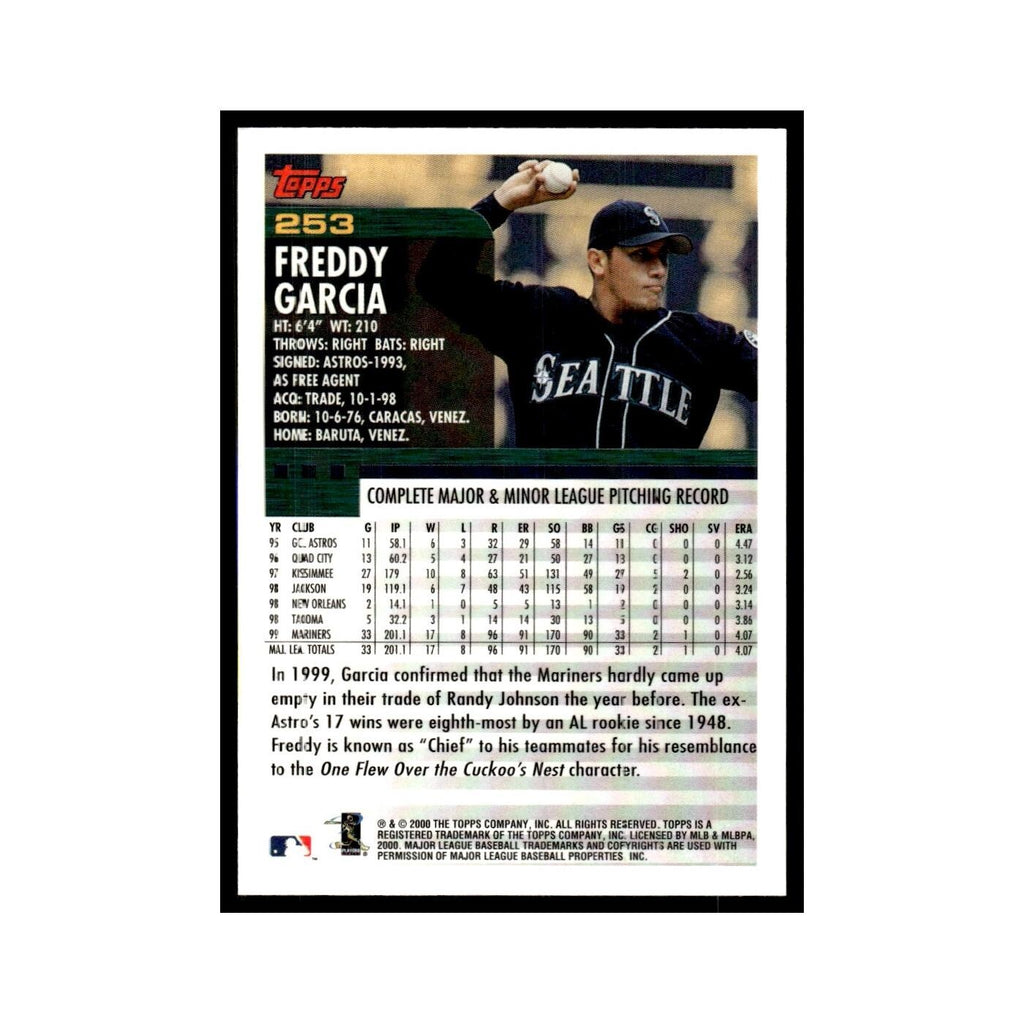 Freddy Garcia 2000 Topps #253 Seattle Mariners Baseball Card NM