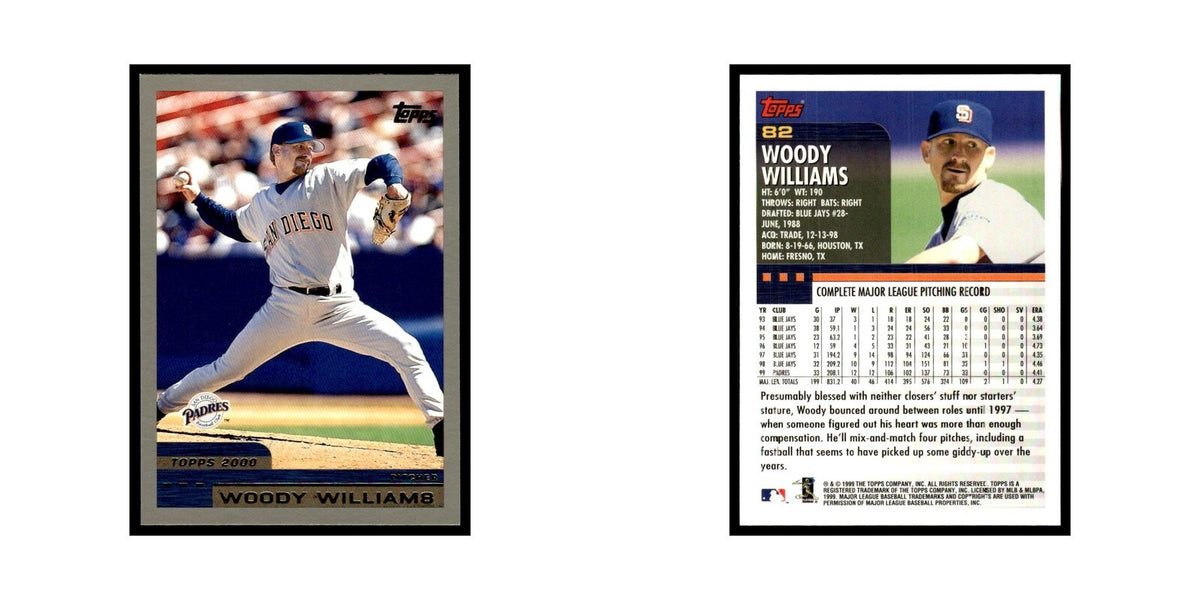 Woody Williams 2000 Topps #82 San Diego Padres Baseball Card NM