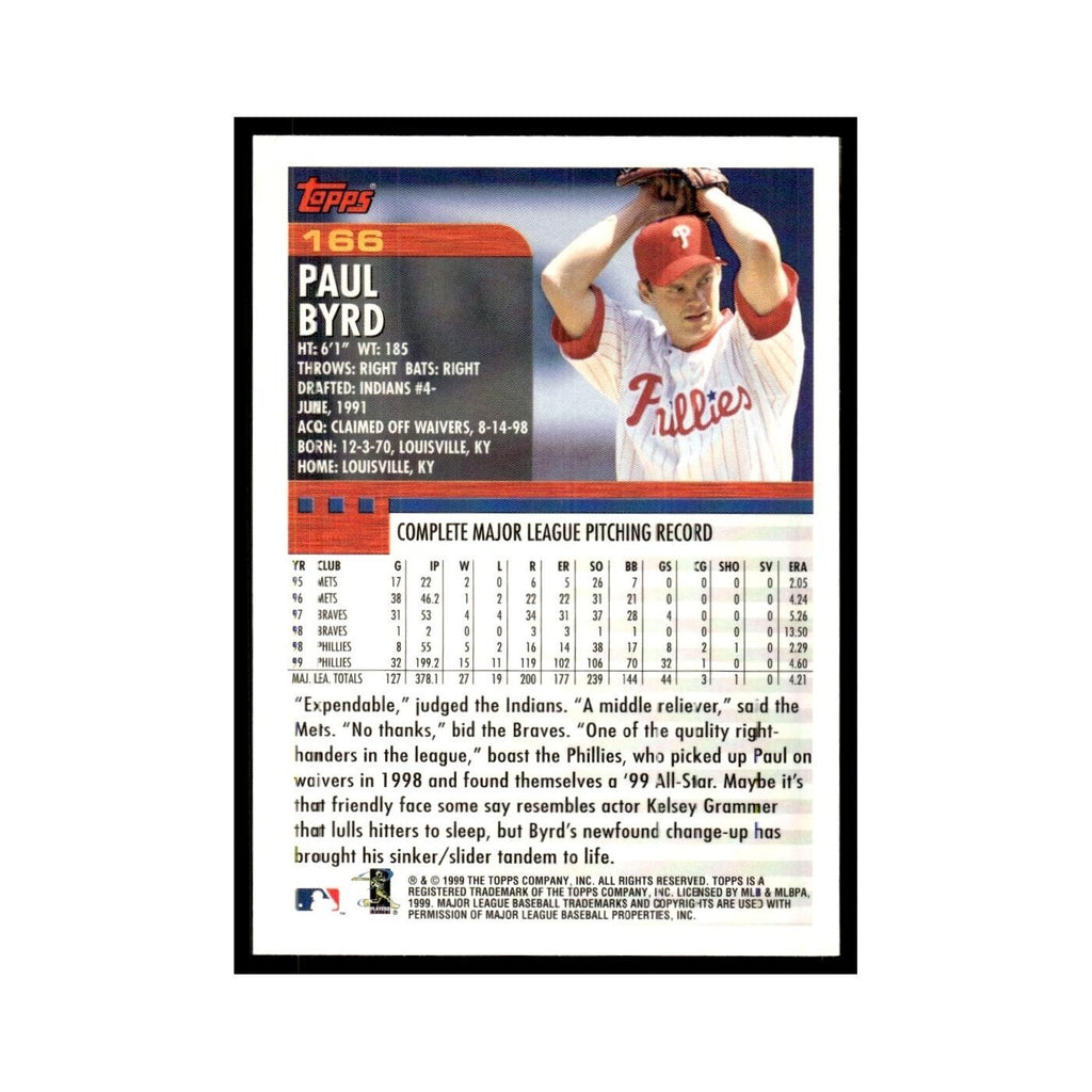 Paul Byrd 2000 Topps #166 Philadelphia Phillies Baseball Card NM
