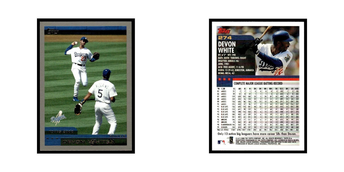 Devon White 2000 Topps #274 Los Angeles Dodgers Baseball Card NM