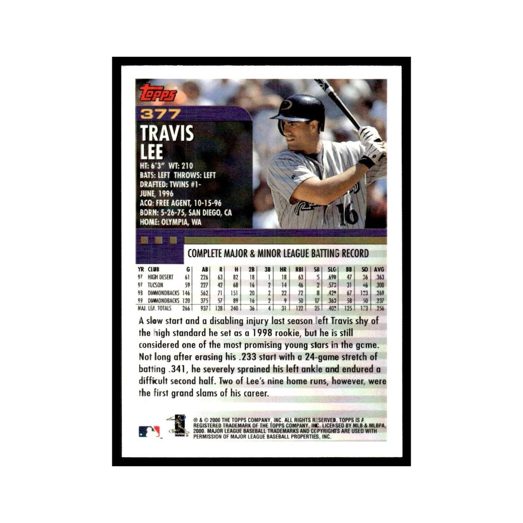 Travis Lee 2000 Topps #377 Arizona Diamondbacks Baseball Card NM
