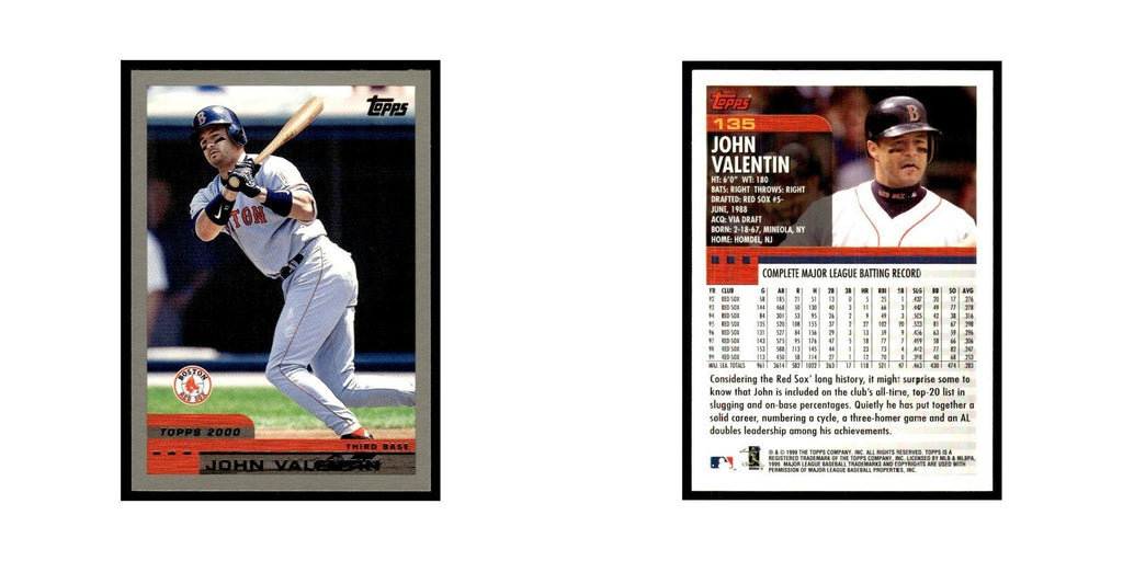 John Valentin 2000 Topps #135 Boston Red Sox Baseball Card NM