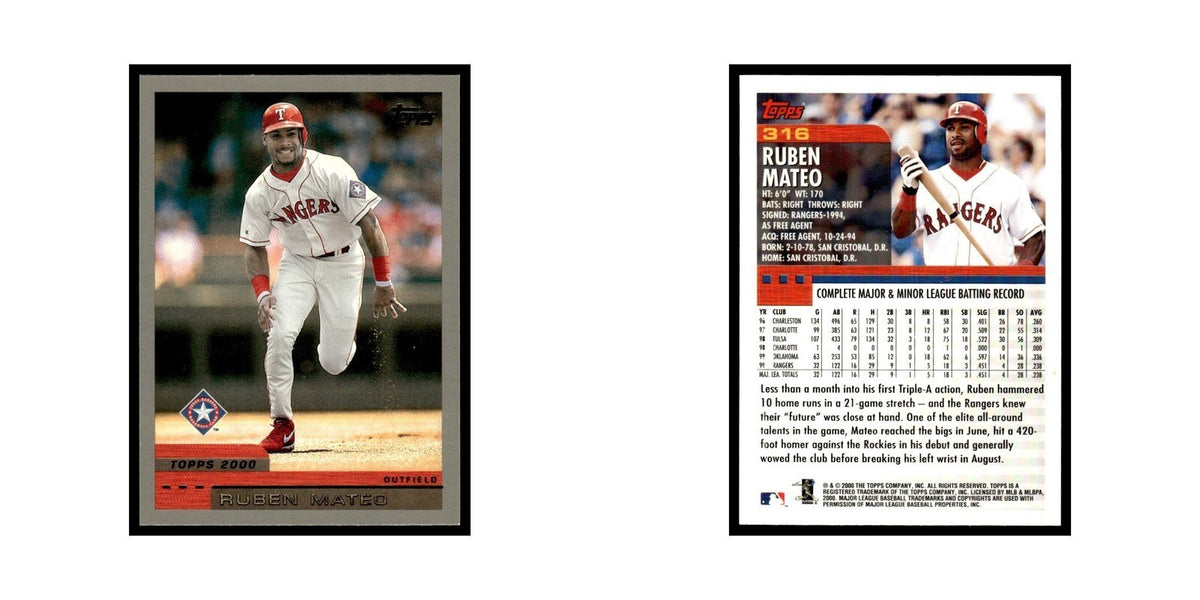 Ruben Mateo 2000 Topps #316 Texas Rangers Baseball Card NM