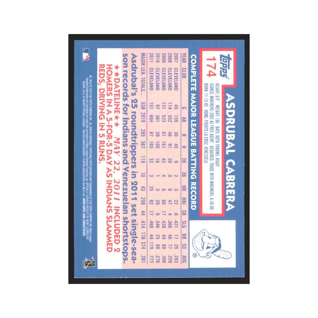 2012 Topps Archives Asdrubal Cabrera Indians #174