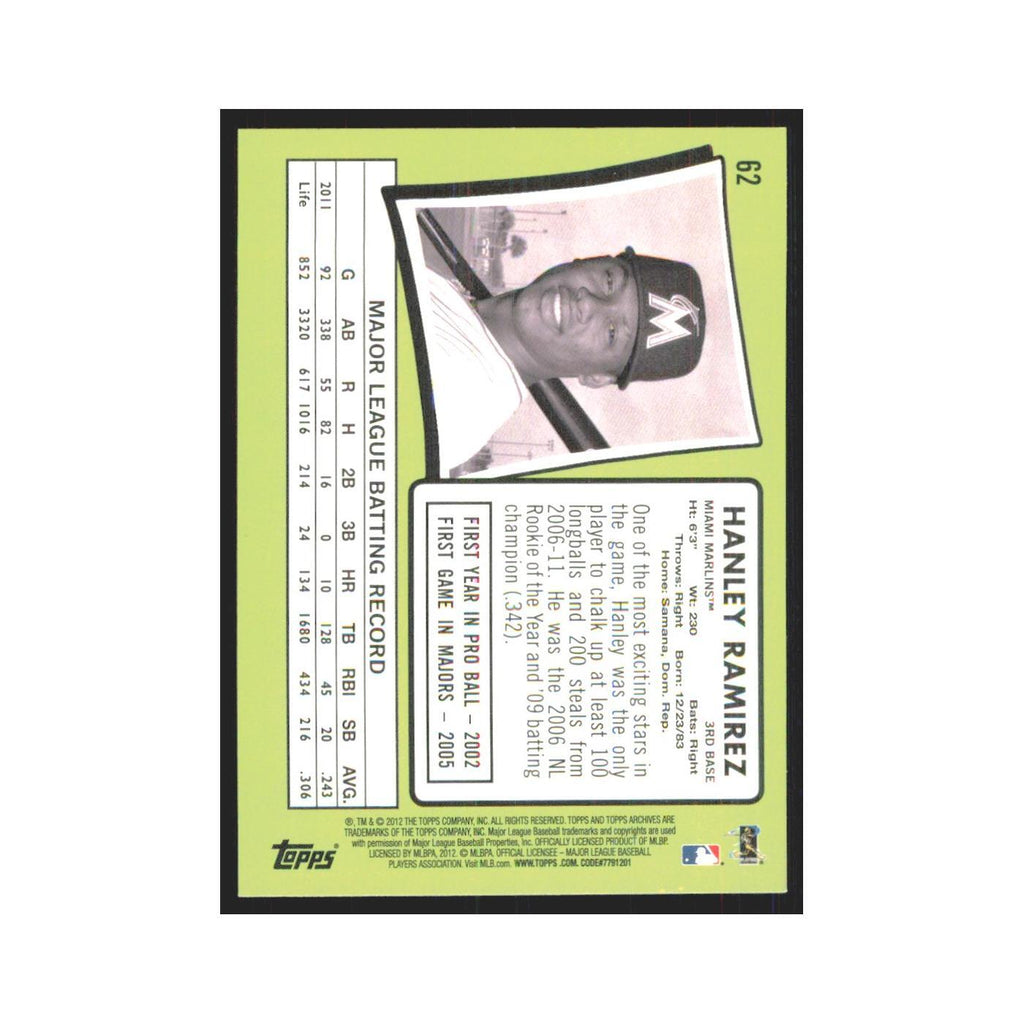 2012 Topps Archives Hanley Ramirez Marlins #62