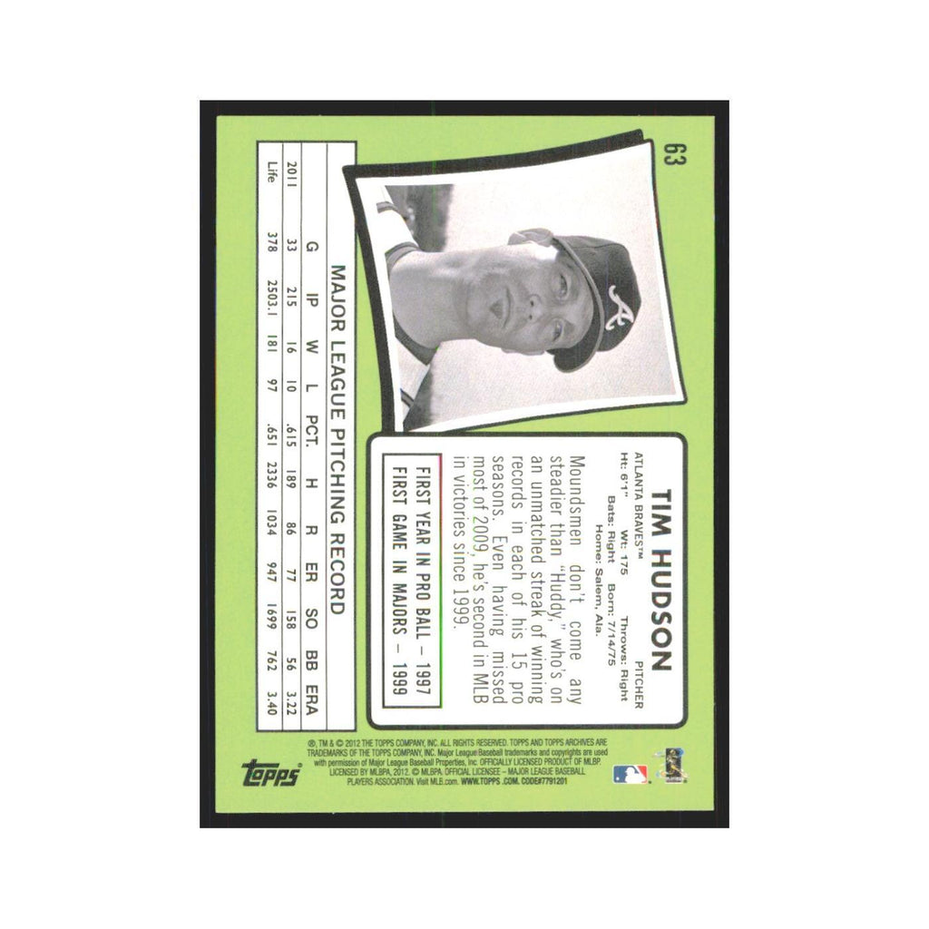 2012 Topps Archives Tim Hudson Braves #63