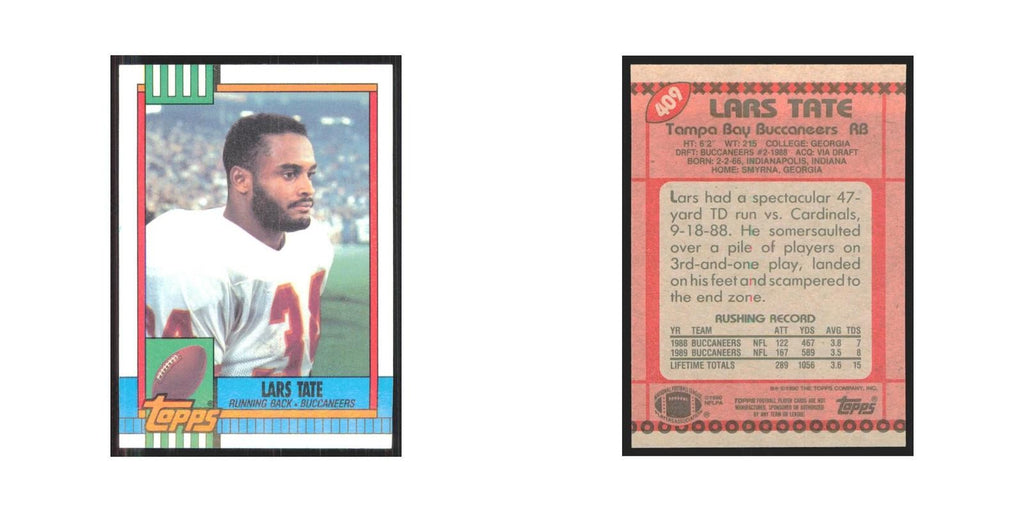 1990 Topps Lars Tate Buccaneers #409