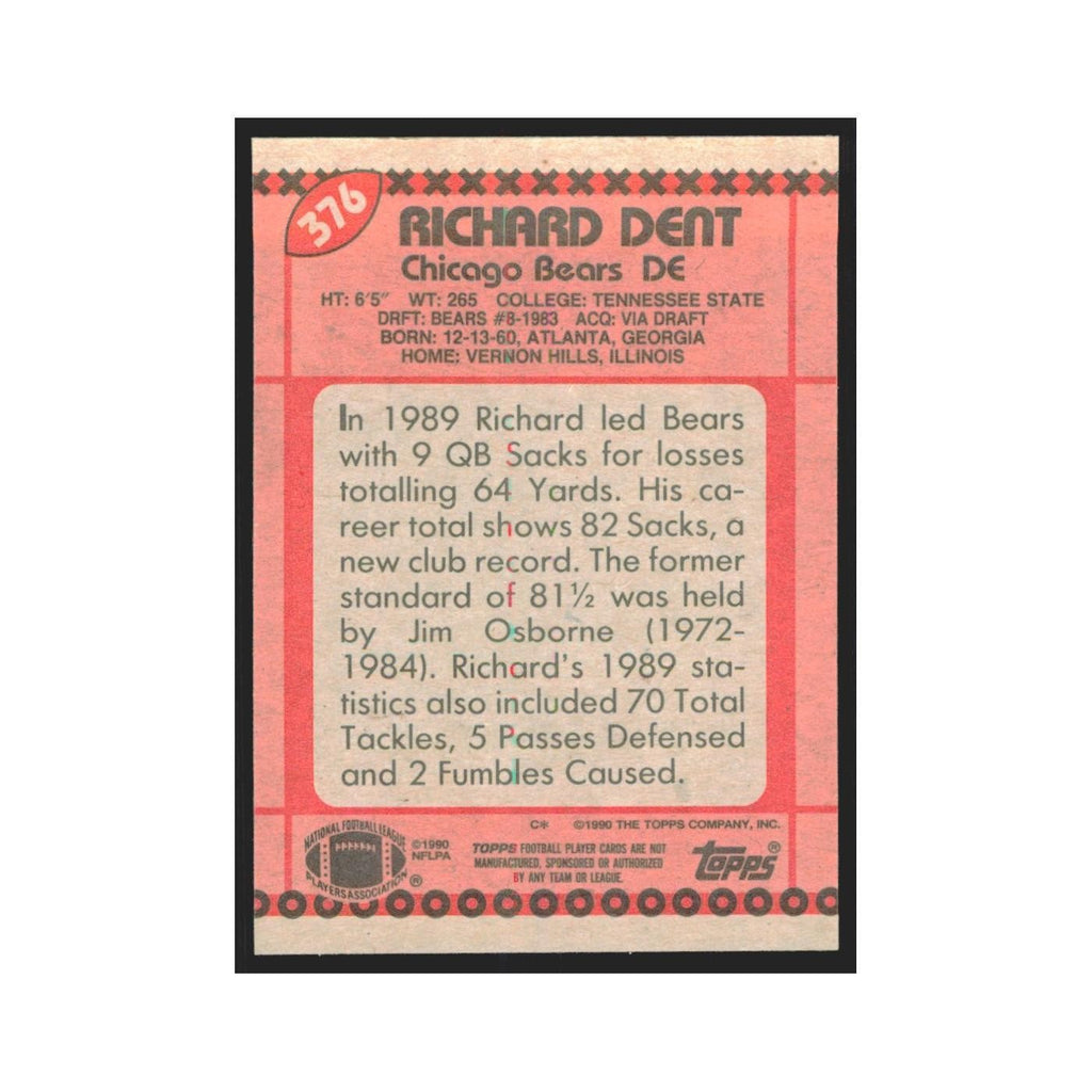 1990 Topps Richard Dent Bears #376