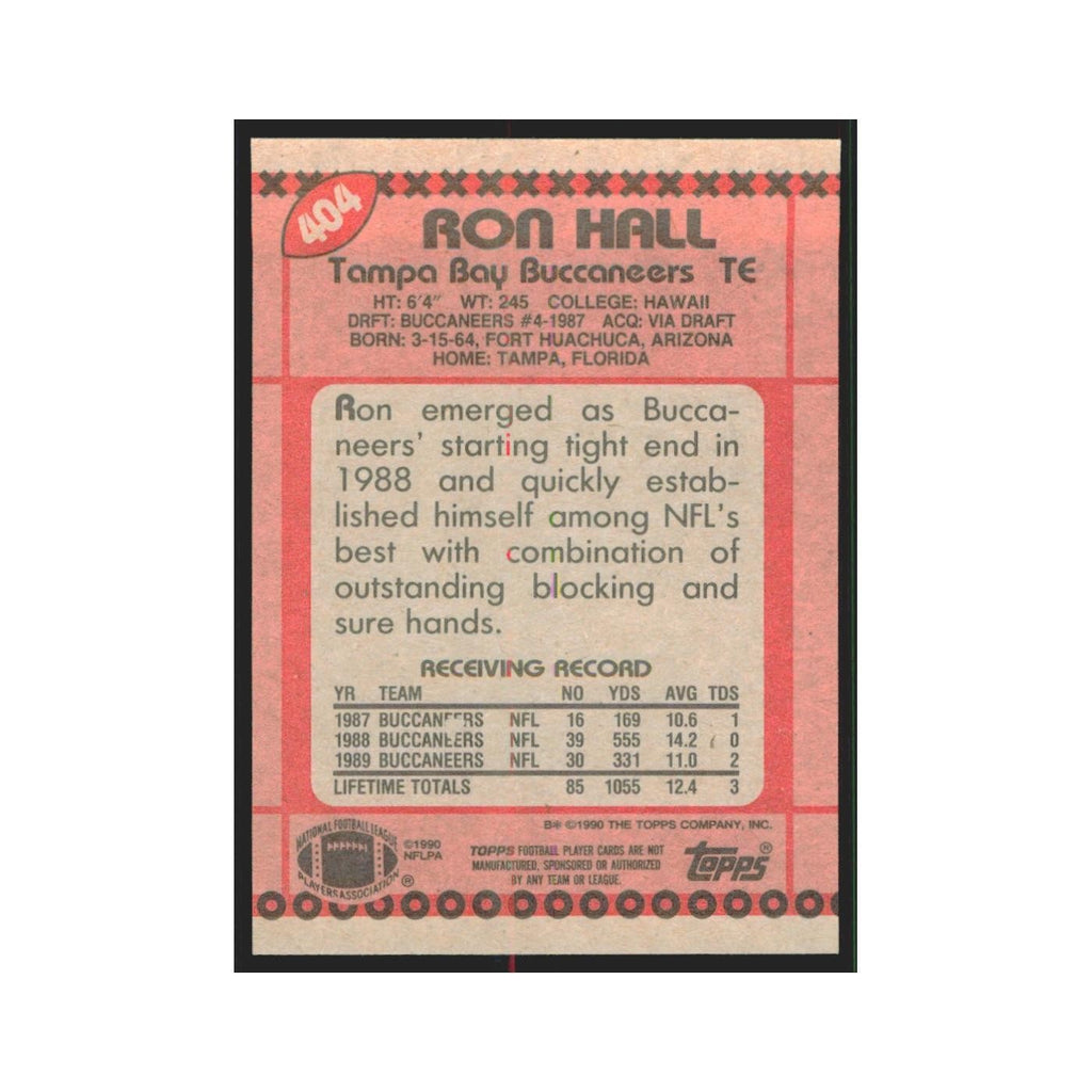 1990 Topps Ron Hall Buccaneers #404