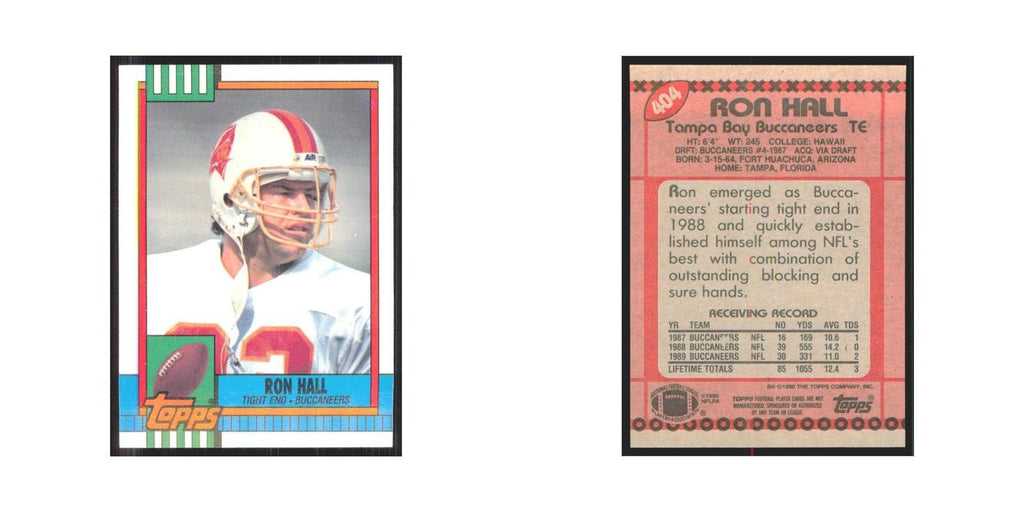 1990 Topps Ron Hall Buccaneers #404