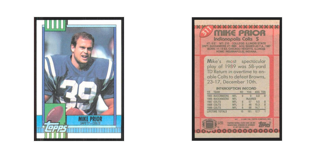 1990 Topps Mike Prior Colts #311