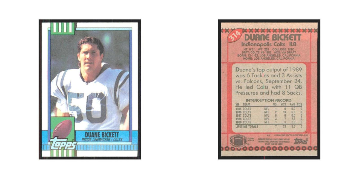 1990 Topps Duane Bickett Colts #314